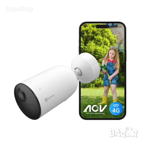 Нова EZVIZ 4G LTE клетъчна камера с батерия, безжична, цветна, нощно виждане, 24/7, без Wi-Fi, CCTV 