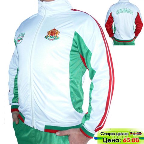 Мъжки спортен екип БЪЛГАРИЯ, бяло, зелено, червено, полиестер, снимка 2 - Спортни дрехи, екипи - 43086293