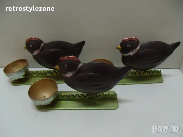 № 7747 три стари метални фигури / поставки   - размер 16 / 9,5 / 4 см , снимка 2 - Други ценни предмети - 47818927