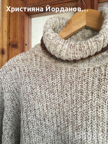 Пуловер поло с коприна, Л, снимка 2 - Блузи с дълъг ръкав и пуловери - 52998937