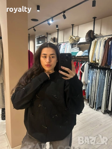 Черна Дамска Блуза , снимка 3 - Блузи с дълъг ръкав и пуловери - 52885141