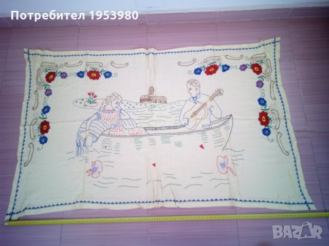 Стар ковьор ръчна бродерия, снимка 1