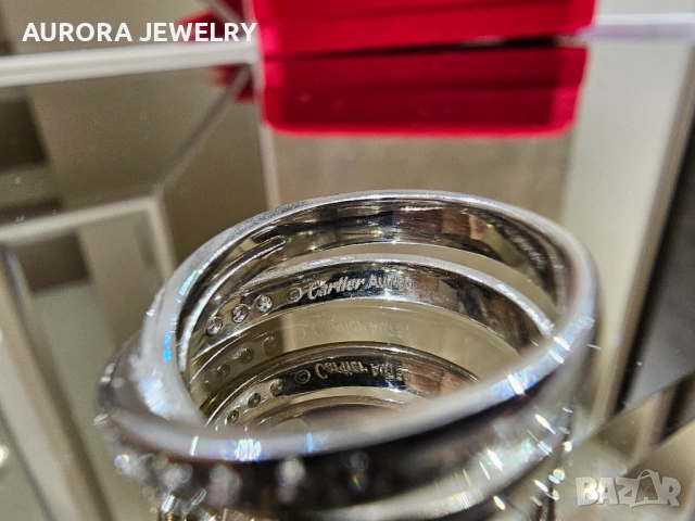 CARTIER Etincelle de Cartier White Gold Diamonds Дамски Пръстен, снимка 7 - Пръстени - 52854774