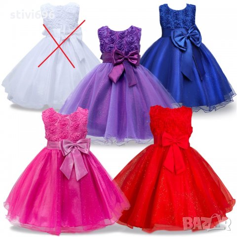 Детска рокля 6 цвята брокат  размер 100  от 2 до 4 години ново Размер 100 ново, снимка 2 - Детски рокли и поли - 32344433