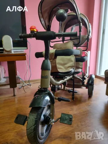 Chipolino Детска триколка за близнаци / породени деца 2Play златисто бежово 