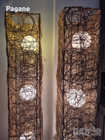 Ефектни лампи/лампиони/ от естествени материали , снимка 2 - Лампиони - 53291764