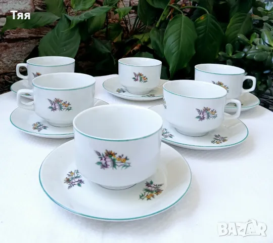 Порцеланов сервиз за чай Китка , снимка 3 - Сервизи - 50152376