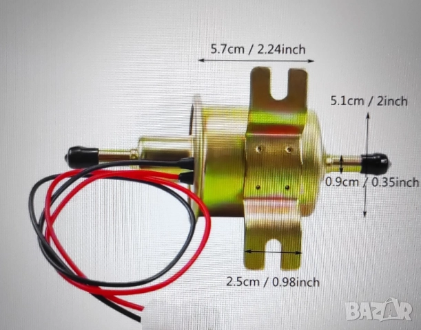 Електрическа горивна помпа.Изходно налягане 2.5-4 psi, дебит 70 л./ч.,12 v.,1.2 a., снимка 2 - Части - 52479382