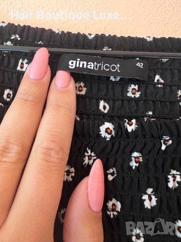 GinaTricot Черна блуза с бели цветя 42 размер 🖤, снимка 4 - Блузи с дълъг ръкав и пуловери - 43996385