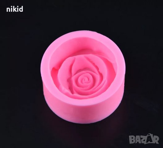 6,5 см голяма и дълбока роза силиконов молд форма фондан гипс сапун свещ, снимка 3 - Форми - 36824515