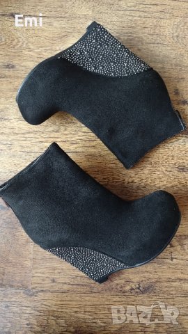 Дамски черни боти на платформа, С камъчета, 39, снимка 5 - Дамски боти - 43283347