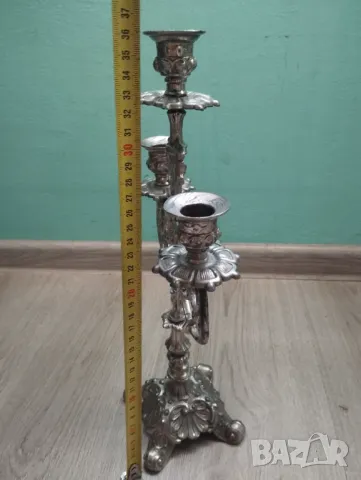 бароков свещник, снимка 4 - Антикварни и старинни предмети - 48042044