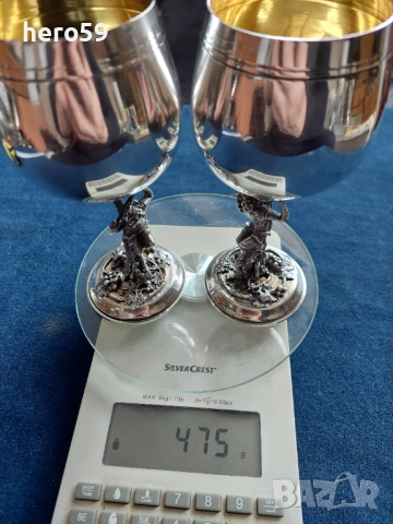 Три двойки маркови Сребърни чаши за вода или бира,вместимост 330 мл.Сребро 800 сребърна кана, снимка 11 - Чаши - 49723132