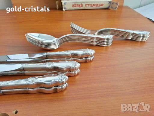 Руски посребрени прибори ножове лъжици и вилици , снимка 12 - Антикварни и старинни предмети - 28485934
