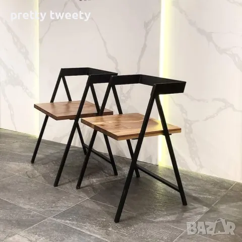 Комплект маса със столове от метал и дърво или метал с ПДЧ плотове в индустриален стил , снимка 8 - Маси - 49684977