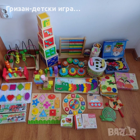 Дървени играчки сортер лабиринт магнитни игри сметало