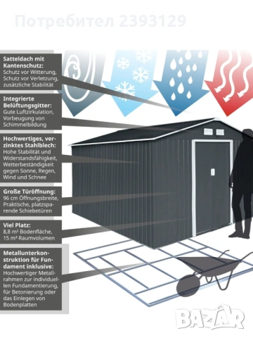 Нова градинска къщичка , снимка 3 - Градински мебели, декорация  - 53201284