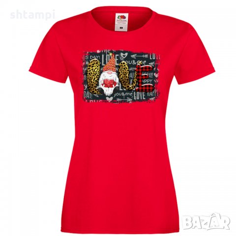 Дамска тениска Valentines Day Gnome Love, снимка 5 - Тениски - 35552305
