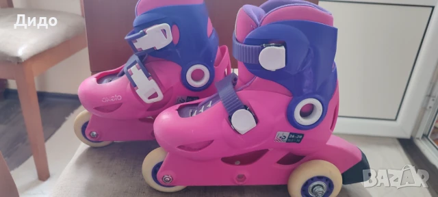 Детски ролери розово Oxelo Play 3 с каска номер 26-28, снимка 5 - Ролери, кънки - 50791644