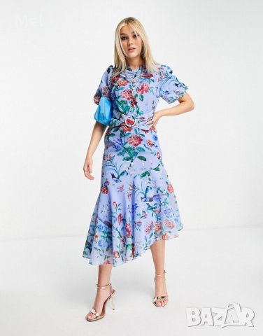 HOPE&IVY флорална рокля, нова, р-р XS, синя, 