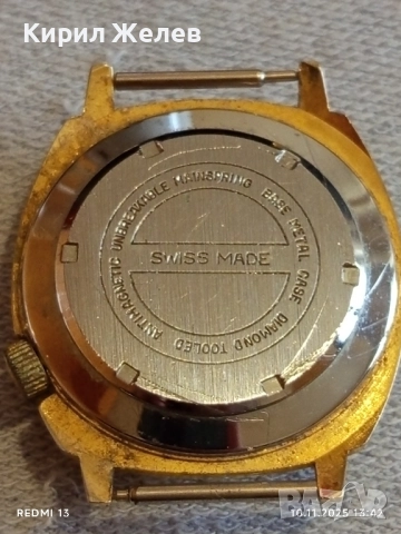 Стар механичен часовник мъжки Trafalgar ANTI-MAGNETIC SWISS MADE с позлата рядък 51463, снимка 8 - Антикварни и старинни предмети - 52362403