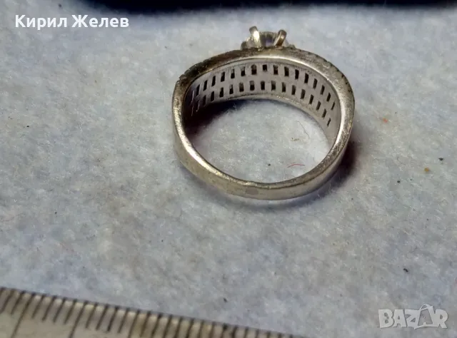 СКЪПОЦЕНЕН СРЕБЪРЕН ПРЪСТЕН СРЕБРО 925 с БЯЛА ПОЗЛАТА и ФАСЕТИРАНИ ЦИРКОНИ и МОЙСАНИТ КАМЪНИ 36964, снимка 6 - Пръстени - 49981842