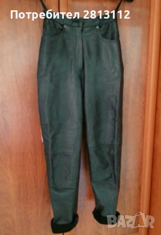 Дамски панталон от естествена кожа с подплата, снимка 5 - Панталони - 53219043