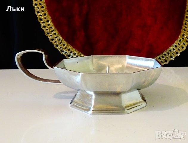 Осемстенен свещник от калай. , снимка 4 - Антикварни и старинни предмети - 36772759