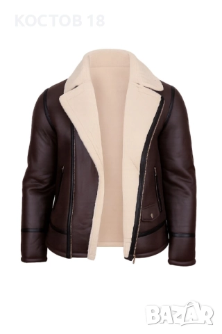 Мъжко зимно яке от набук – 3484 тъмнокафяво, снимка 3 - Якета - 51834623