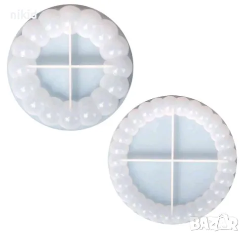 Кръг кръгла Bubble подложка основа за чаша чиния поднос поставка силиконов молд форма гипс смола , снимка 6 - Форми - 46802879