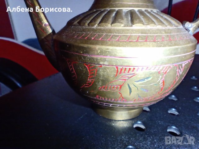 Месингови декоративни каничка и чайник, снимка 4 - Декорация за дома - 27957897