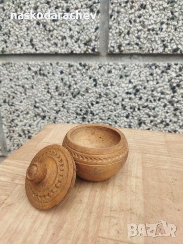 Дървена битова солница , снимка 3 - Антикварни и старинни предмети - 43793698