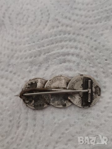 Старинна немска брошка много добро състояние  отзад има следи от заварка на иглата, снимка 3 - Други - 43865848