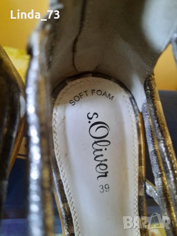 Дам.сандали-"s.Oliver"/изк.кожа/-№39-цвят-сребристи.Закупени от Германия., снимка 5 - Сандали - 33125469