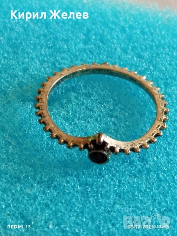 Елегантен сребърен пръстен с черен камък майсторска ръчна изработка 40476, снимка 4 - Пръстени - 52623550