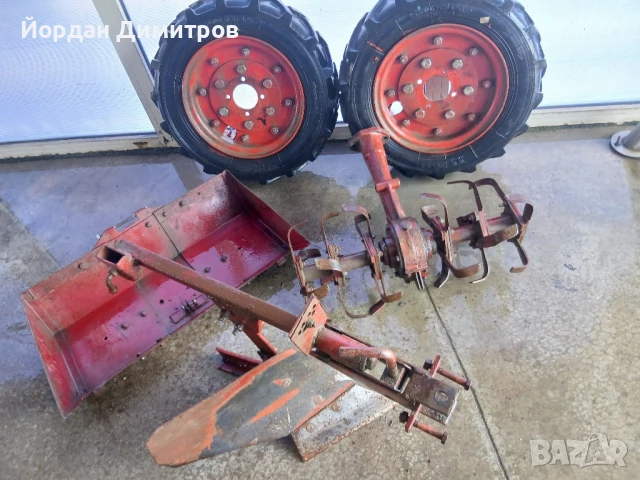 инвентар за ПЛОВДИВСКИ МОТОБЛОК. гуми с джанти 160.плуг 150,фреза 380. ГОРНА Оряховица 0889482252