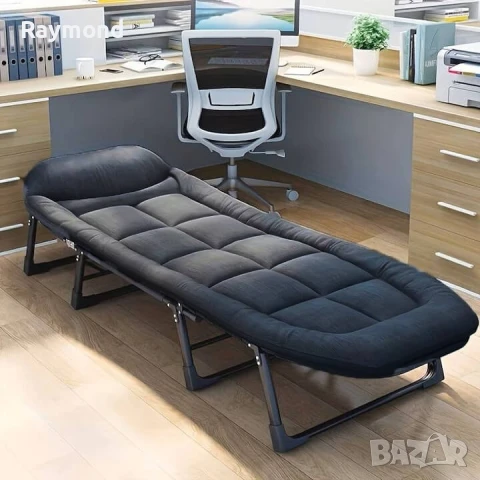 Сгъваемо походно легло с 4 крака и мек матрак, антрацит сиво, снимка 10 - Спални и легла - 50822788