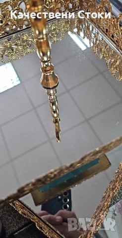 ⭐ Луксозна двуетажна декорация в златисто с огледални основи, снимка 4 - Декорация за дома - 43240288