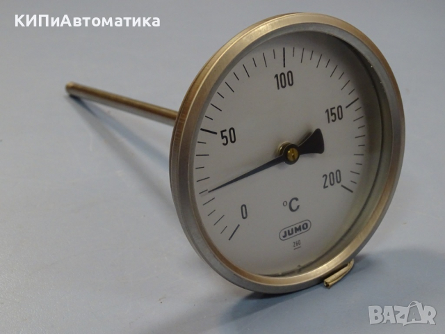 биметален термометър JUMO immersion thermometer ф100mm, 0/+200°C, L-200mm, снимка 10 - Резервни части за машини - 36530682