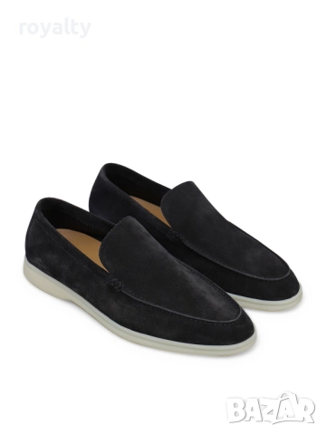 Мъжки мокасини от естествен велур Suede Black