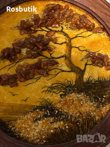 Антикварна съветска картина от натурален  балтийски кехлибар - коняк , снимка 7 - Антикварни и старинни предмети - 53326761