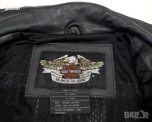 HARLEY DAVIDSON Харли Оригинално Кожено Рокерско Яке Рокерия L-XL, снимка 6 - Якета - 48339226