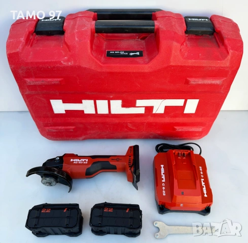 Hilti AG 6D-22 Nuron - Безчетков ъглошлайф с SensTech 2x22V 5.10Ah като нов!