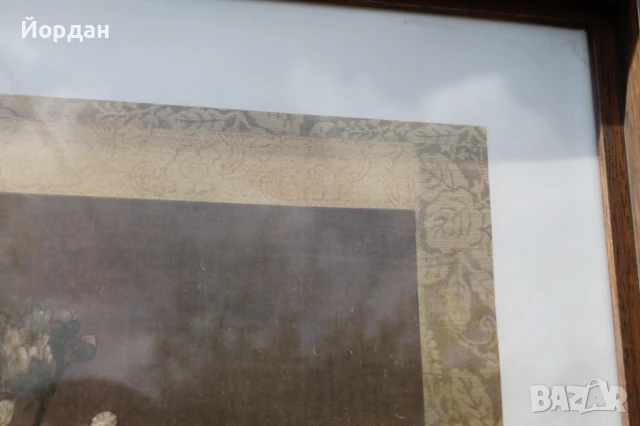 Китайска репродукция с дървена рамка, снимка 5 - Картини - 50474580