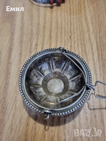 Антикварна сребърна цедка, снимка 6 - Колекции - 49027246