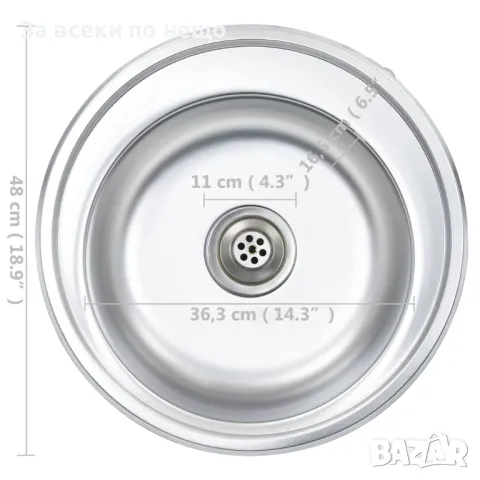 Кухненска Мивка С Цедка И Сифон, Неръждаема Стомана Код P489, снимка 6 - Мивки - 50262847