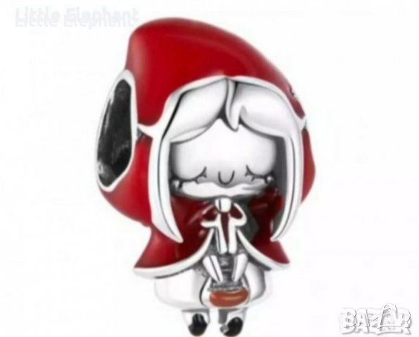 Сребърен елемент Пандора"Червената шапчица-cartoon"/нов