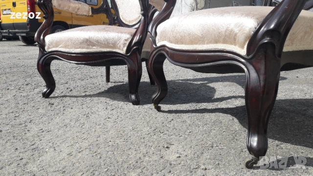 Кресла антикварни-махагон 2бр., снимка 3 - Дивани и мека мебел - 53562167