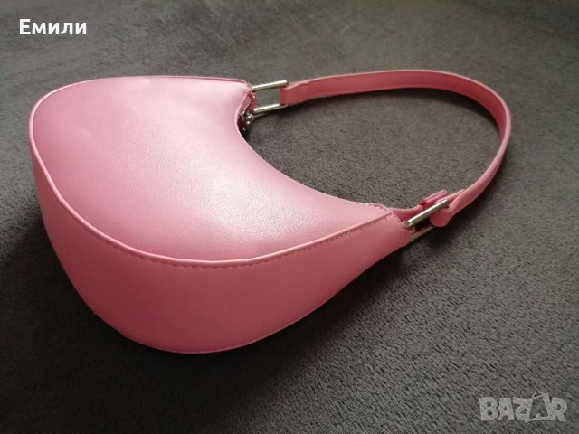 Малка дамска кожена чанта за рамо в розов цвят, снимка 14 - Чанти - 43733574