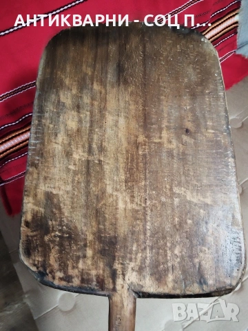 Голяма Старинна Ръчно Изработена Дървена Лопата За Пещ 19' Век / НОМЕР 694. , снимка 3 - Антикварни и старинни предмети - 53486187